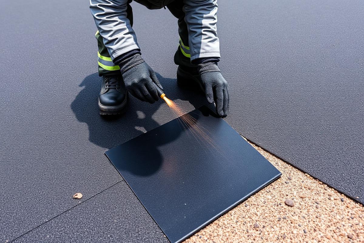 Vakkundige plaatsing van bitumen dakbedekking door een dakdekker