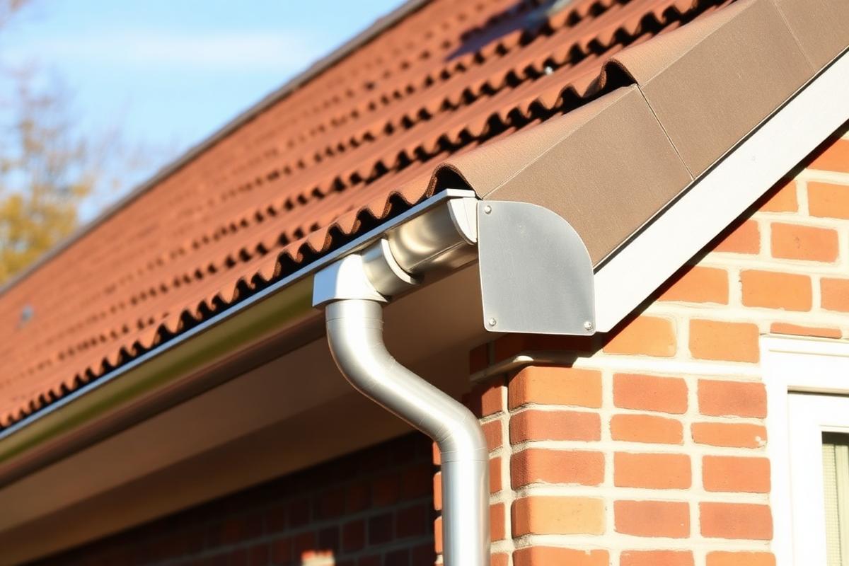 Nieuwe zinken dakgoot aan een Nederlandse woning